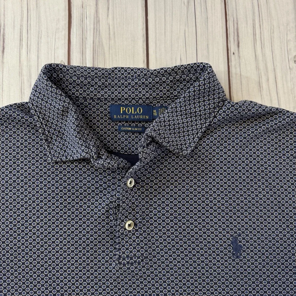 Polo Ralph‎ Lauren Men's Polo Shirt Performance All Over Pattern Blue Size XL